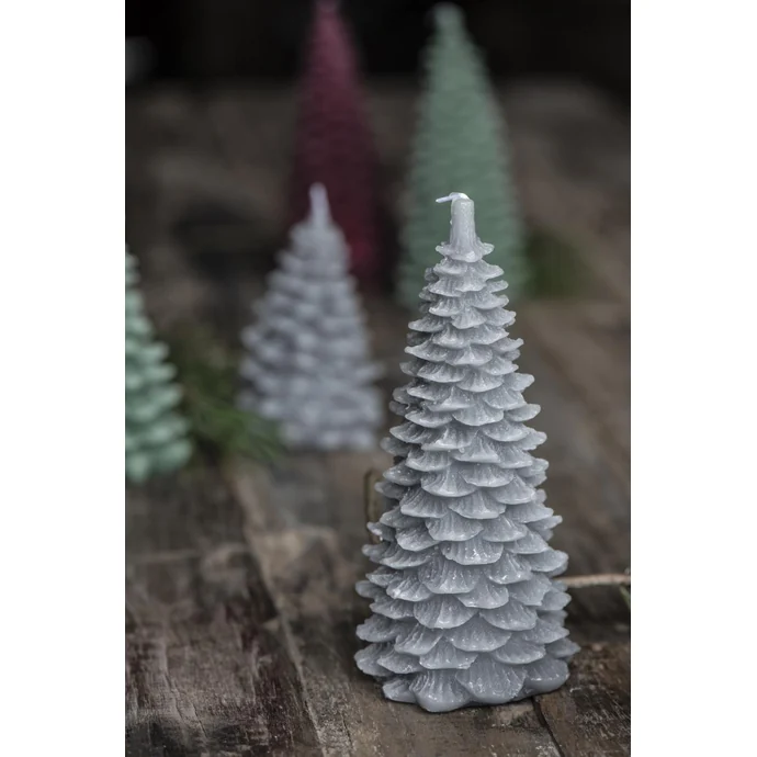 Vánoční svíčka Christmas Tree Grey 20 cm