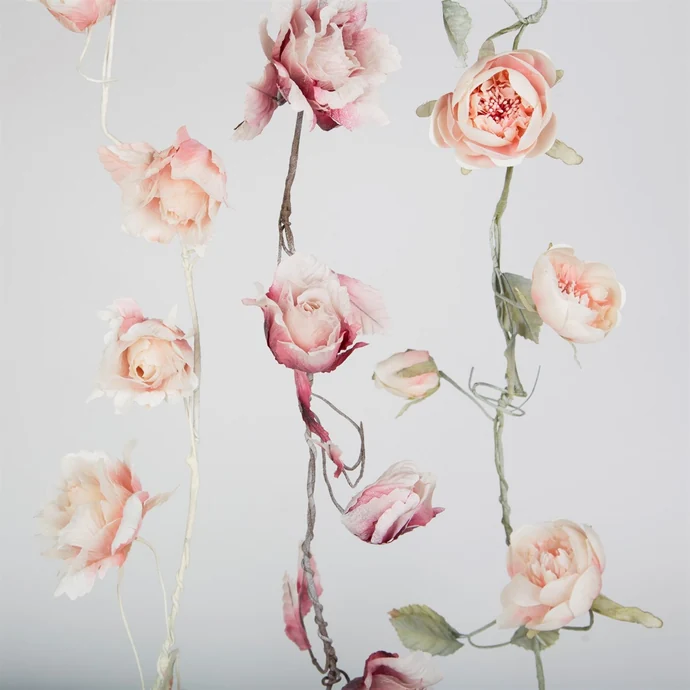 Květinová vintage girlanda Ivory Dark Pink