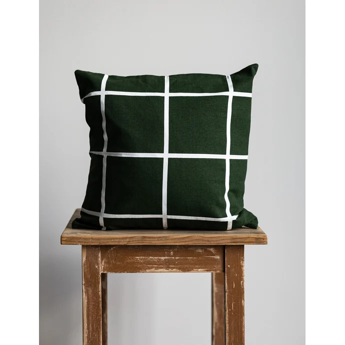 Bavlněný povlak na polštář Green Checkered 48 x 48 cm