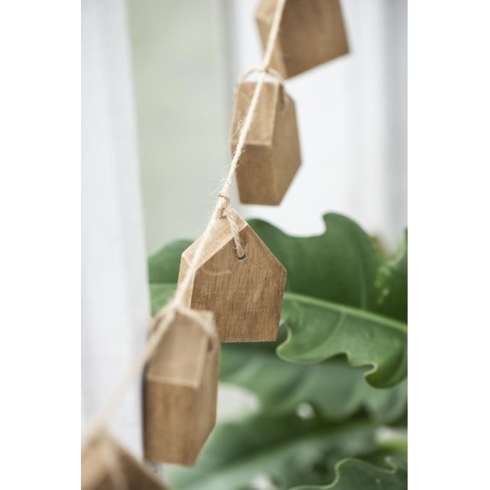 Girlanda s dřevěnými domečky Wood 140 cm