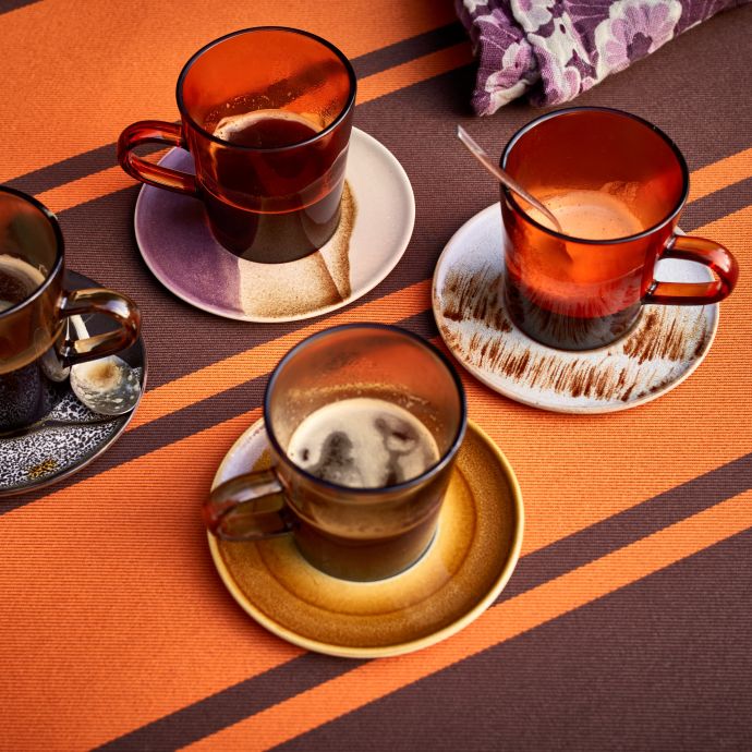 Kameninové podšálky 70's Big Sur - set 4 ks