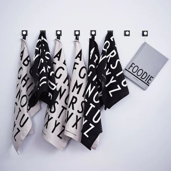 Bavlněná utěrka Design Letters - set 2ks