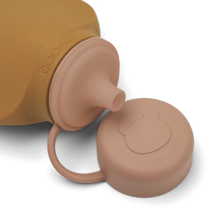 Dětská lahev na smoothie Silvia Mustard/Dark Rose - Set 2 ks