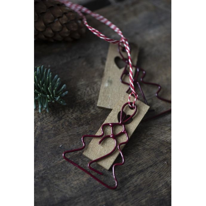 Kovové štítky na adventní dekorace Dark Red 1-4