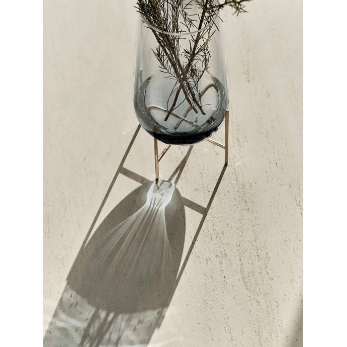 Váza Échasse Smoke/Brushed Brass 28 cm