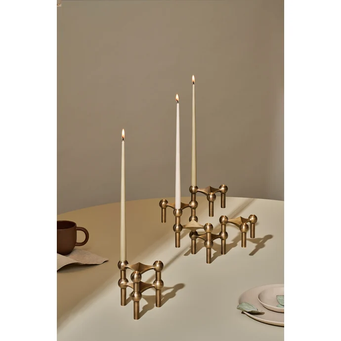 Designový svícen STOFF Nagel Bronzed Brass – set 3 ks