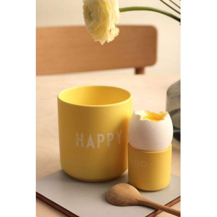 Porcelánový stojánek na vejce Yellow - set 2 ks