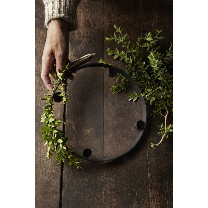 Mosazný adventní svícen Circle Black