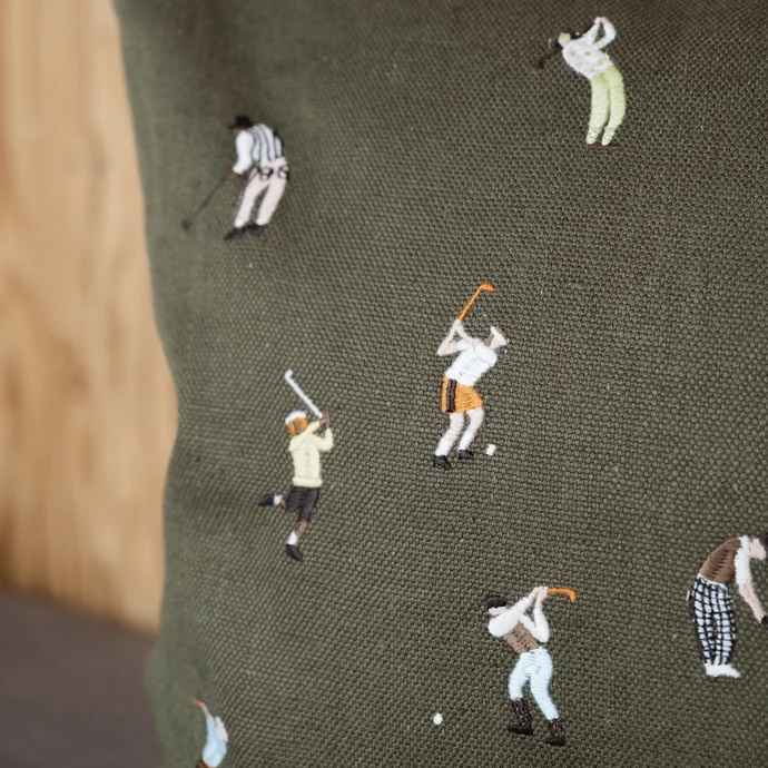 Lněný povlak na polštář Golfers Embroidered 48x48 cm