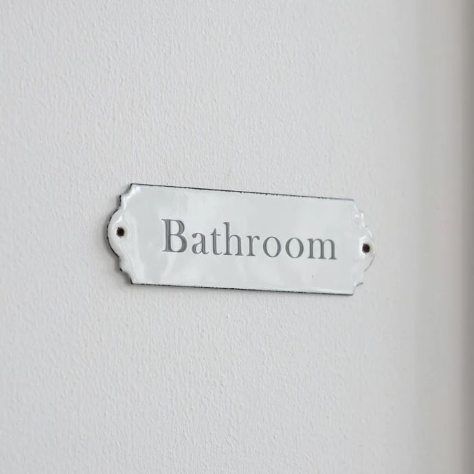 Kovový štítek Bathroom