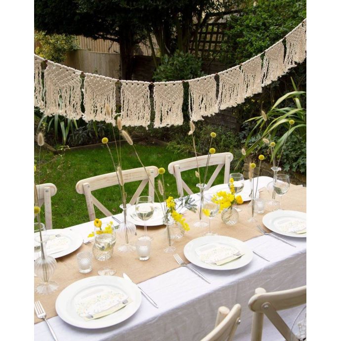 Macramé girlanda Boho Cream Macrame 1,3 m