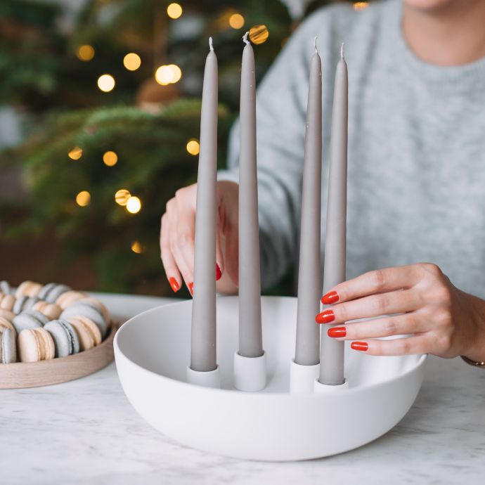 Svíčka Velvet Grey - set 4 ks