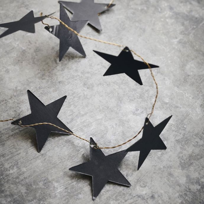 Girlanda s hvězdičkami Star Black 250cm