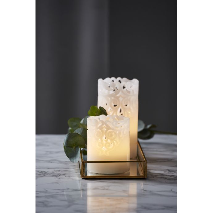 Vosková LED svíčka Clary White