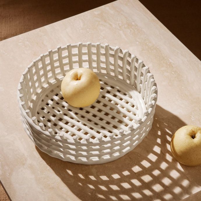 Keramický koš Centrepiece Off White