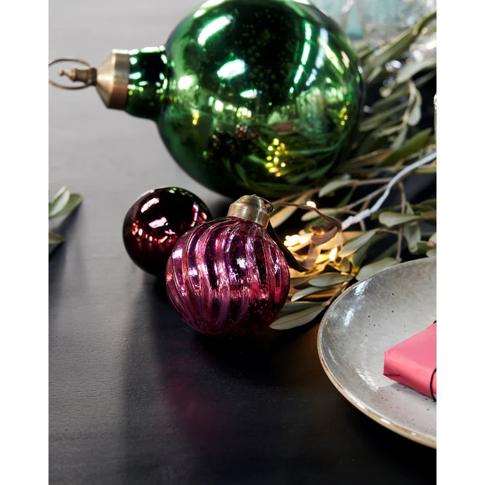 Skleněná vánoční ozdoba Twist Pink 6,5 cm