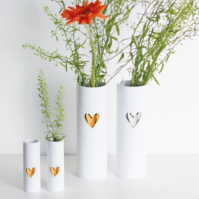Porcelánové vázičky Heart – set 2 ks