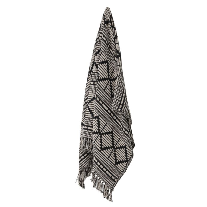 Bavlněný přehoz Black Ornament 160×130 cm