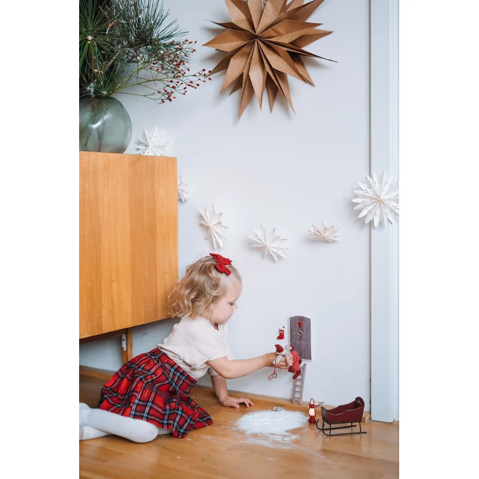 Dekorativní dvířka pro vánoční skřítky Nisse Door Red - set 5 ks