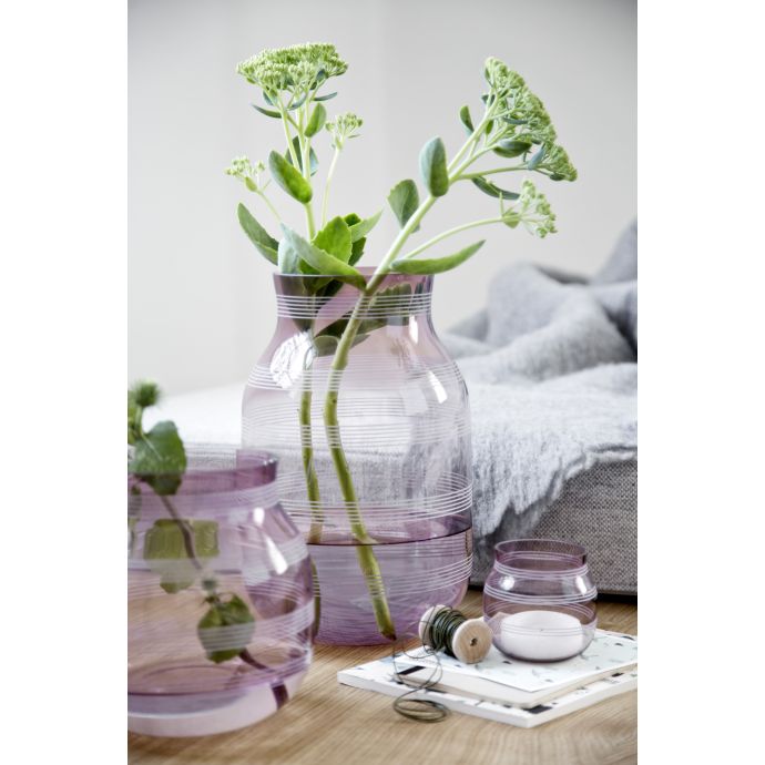 Skleněná váza Omaggio Plum 28 cm