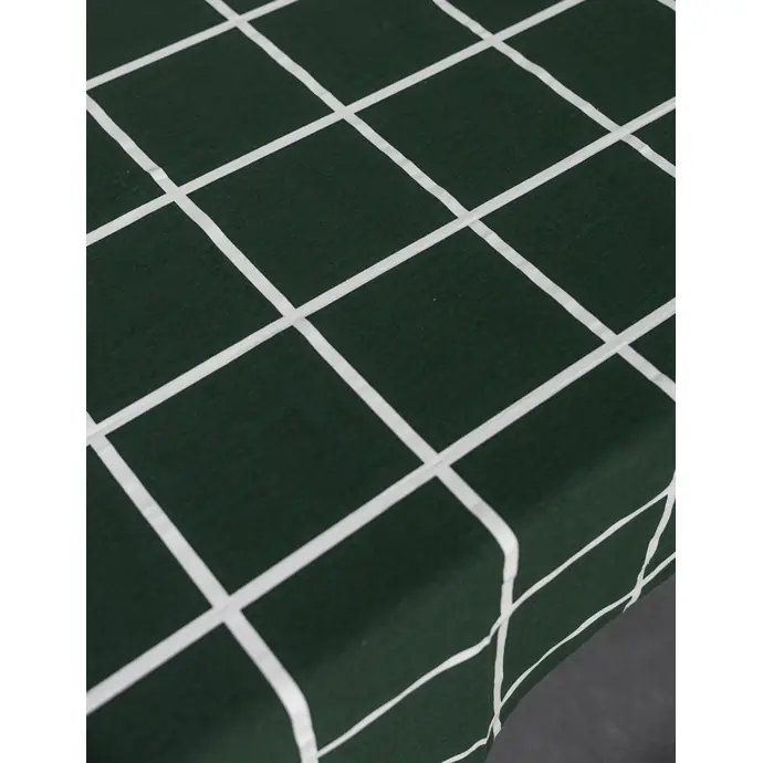 Bavlněný ubrus Green Checkered 250 x 140 cm