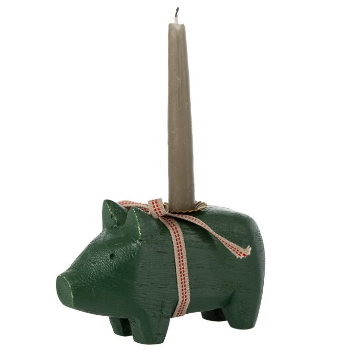 Svícen prasátko Dark Green Small