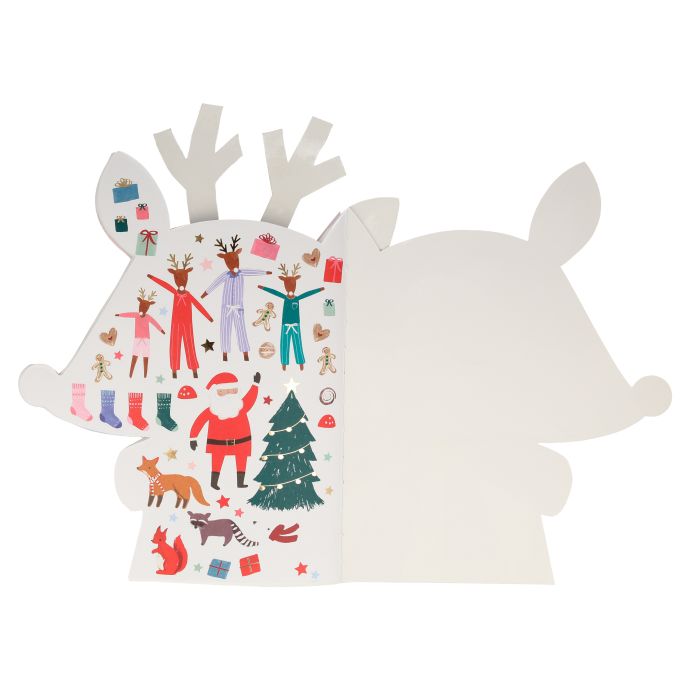 Skicák s vánočními samolepkami Reindeer
