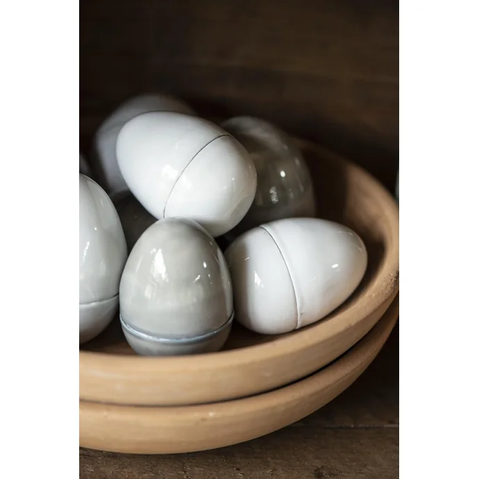 Dekorativní kovové vajíčko Grey Egg