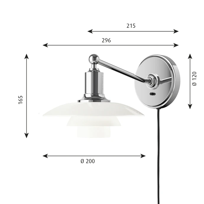 Nástěnná lampa PH 2/1 Chrome