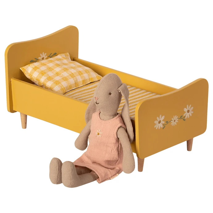 Dřevěná postel pro zvířátka Maileg Yellow Mini