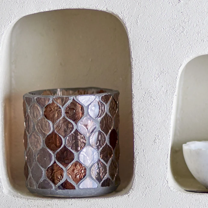 Svícen na čajovou svíčku z recyklovaného skla Janice Rose