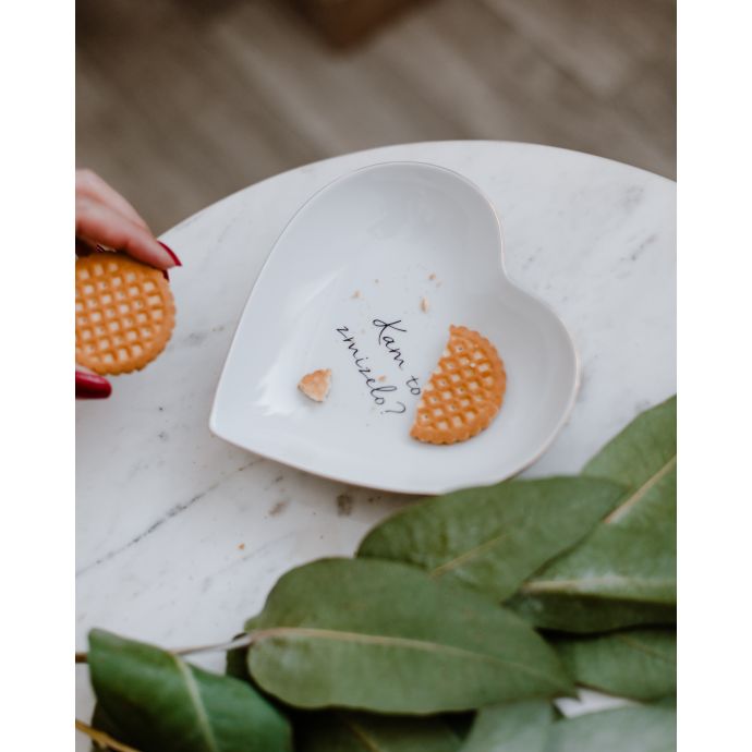 Porcelánový talířek ve tvaru srdce Kam to zmizelo? 16 cm