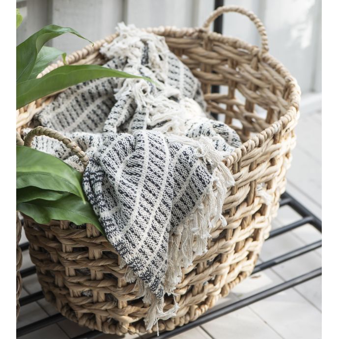 Pletený koš s uchy Water Hyacinth Handmade