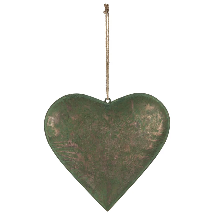 Kovové závěsné srdce Army Green 23 cm