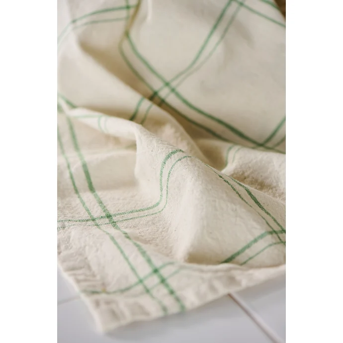 Utěrka Eskild Natural/Green check