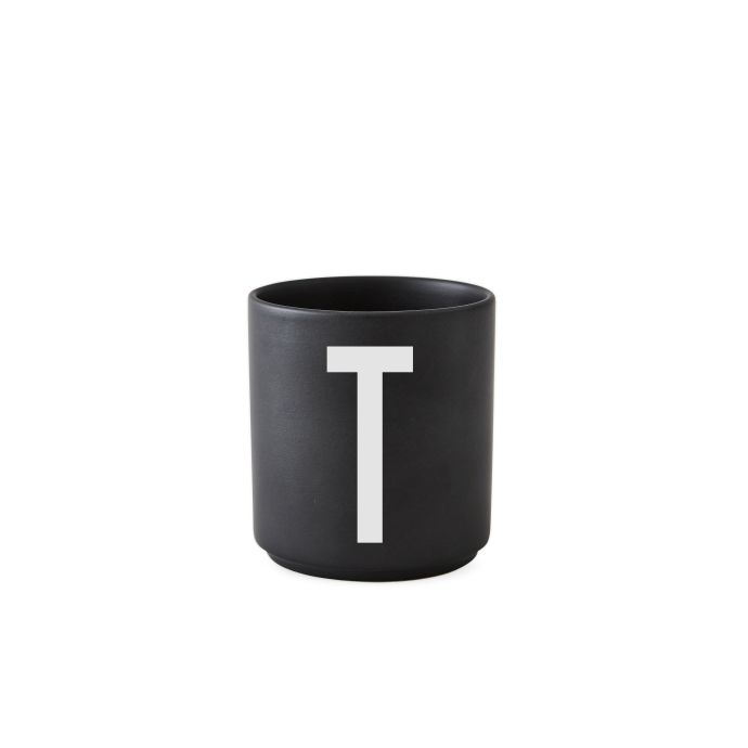 Porcelánový hrneček/dózička Letters black