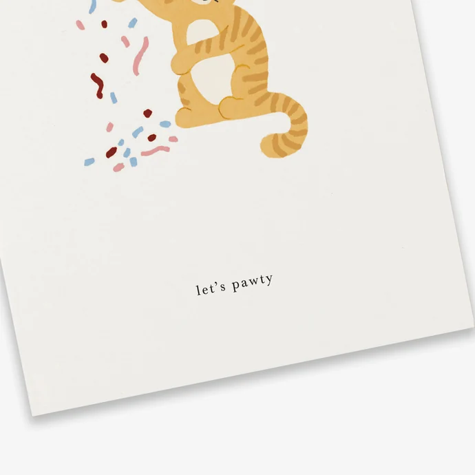 Přání k narozeninám Celebration Cat / Let's pawty