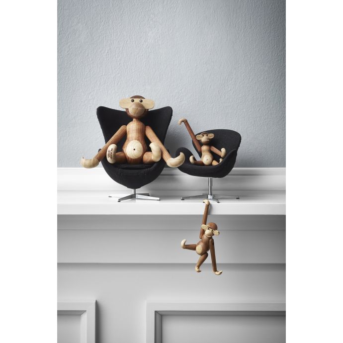 Dřevěná opička Monkey Mini Teak Limba Wood 9,5 cm