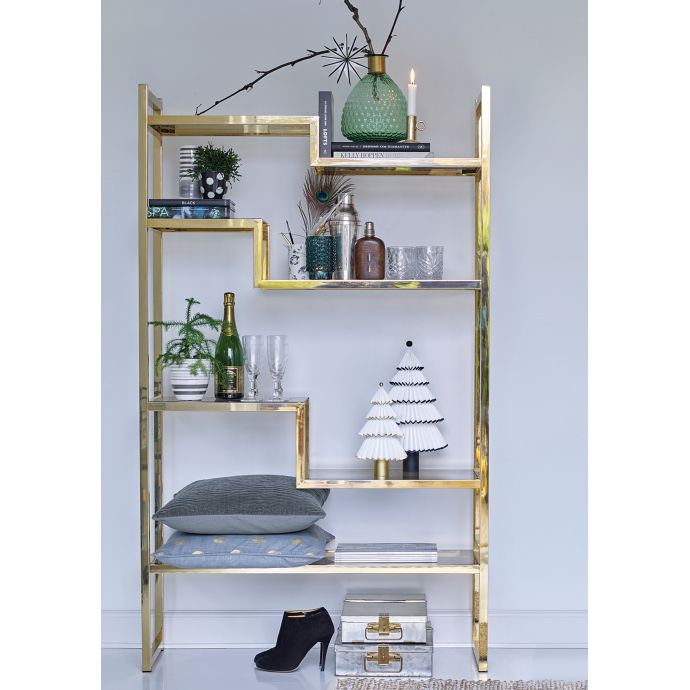 Papírový stromeček Nova white/gold 30cm
