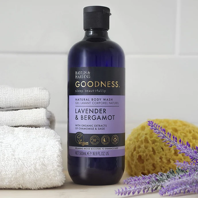 Přírodní sprchový gel Goodness. Lavender and Bergamot 500 ml