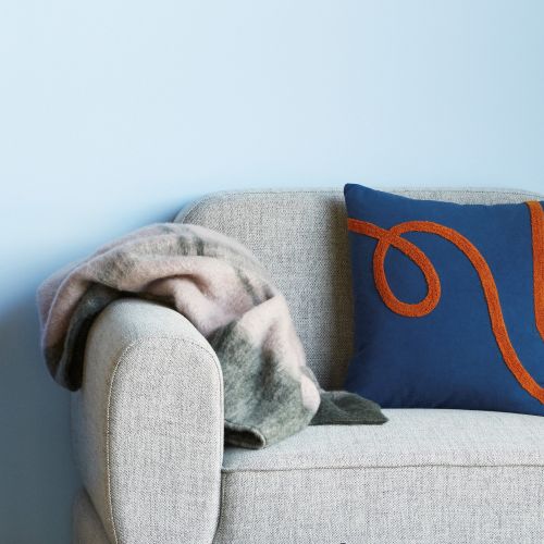 Bavlněný polštář s výplní Wave Blue/Orange 50x50cm