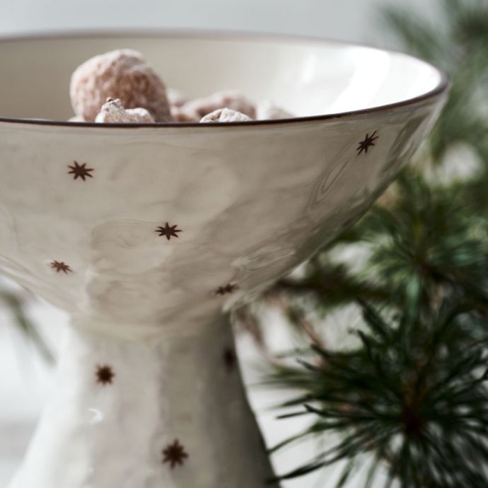 Kameninová mísa na podstavci Starry White