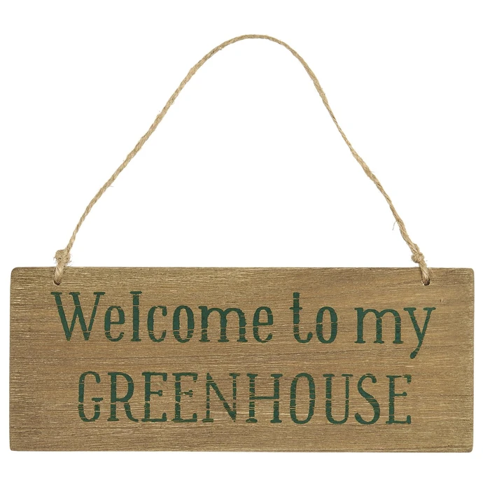 Dřevěná cedule Welcome to my Greenhouse