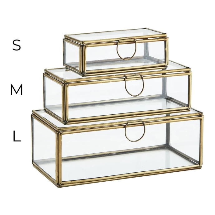 Skleněný box Clear/Antique Brass