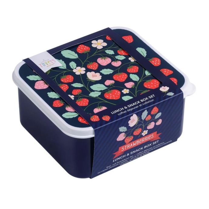 Svačinový box Strawberries - set 4 ks