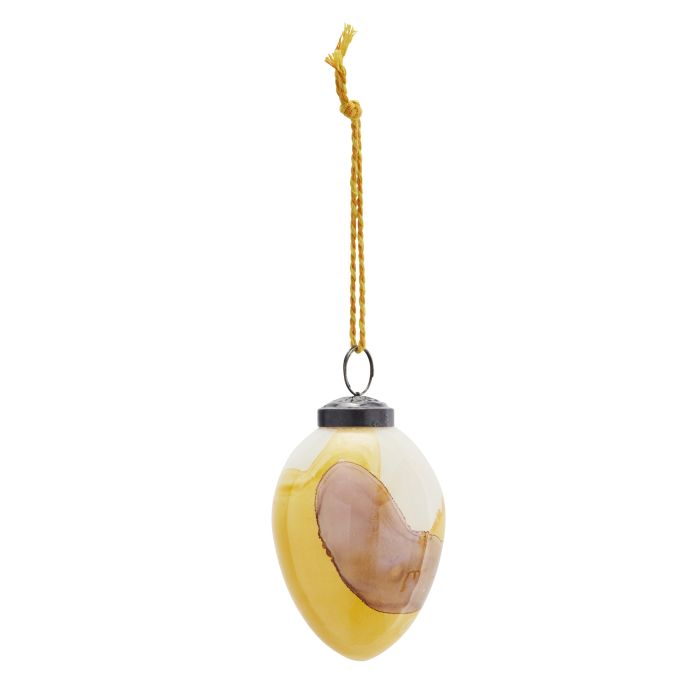 Skleněné velikonoční vajíčko Yellow/Lilac/White 7 cm