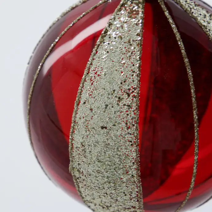 Skleněná vánoční ozdoba Mult Burgundy – set 4 ks