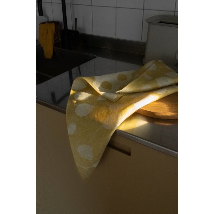 Lněná utěrka Bouquet Yellow/White 58x58 cm