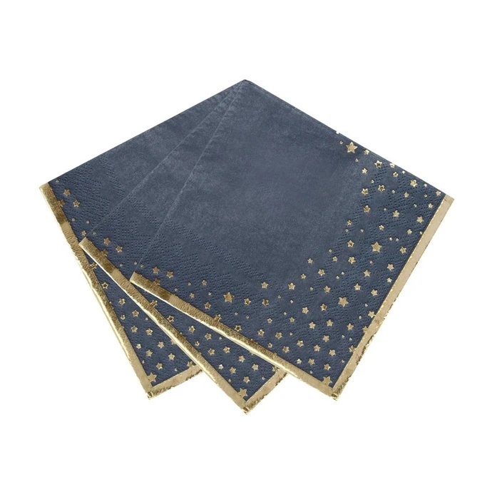 Papírové ubrousky Blue Gold Foil - 16 ks