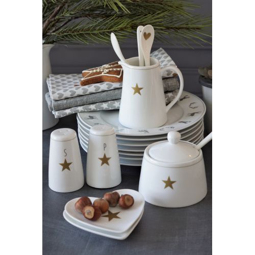 Porcelánový talířek na čajové sáčky Star Gold